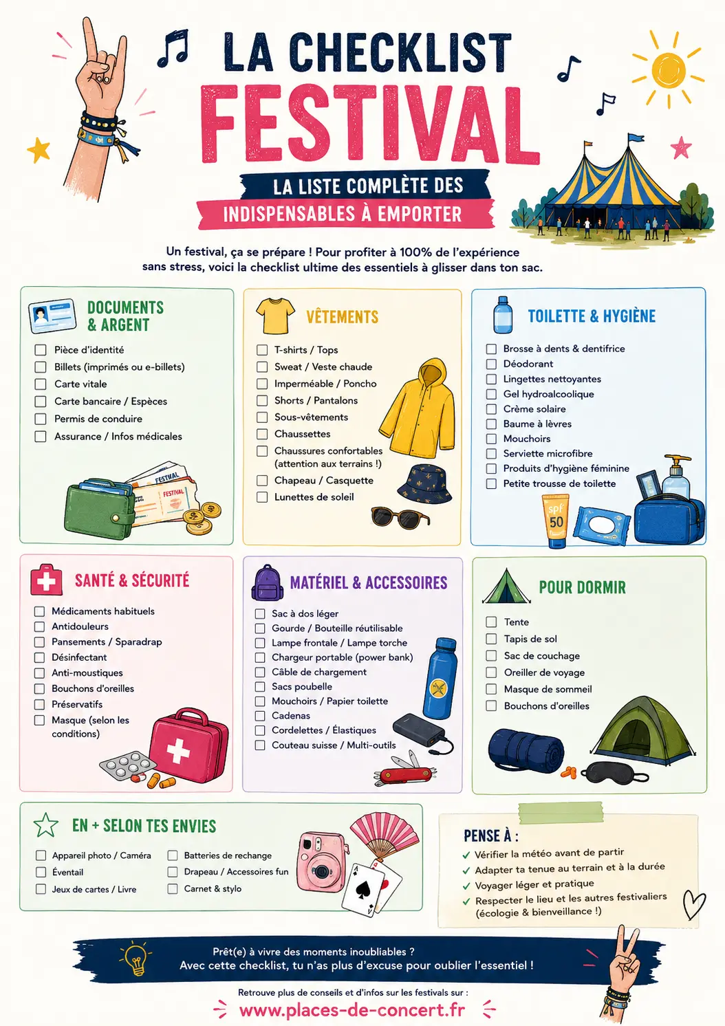 Checklist festival - Infographie